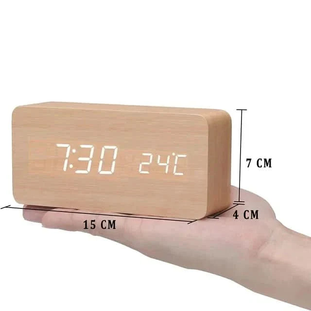 Digital Alarm Clock | LED Display Temperature Calendar Multiple Alarms