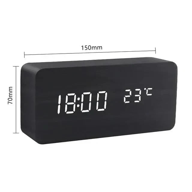 Digital Alarm Clock | LED Display Temperature Calendar Multiple Alarms