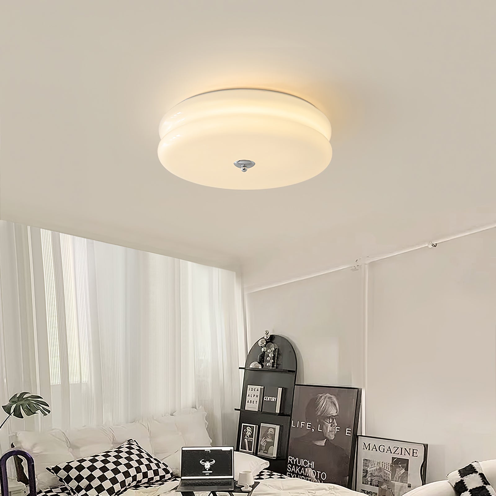 Art Deco Flush Ceiling Light Integrated LED Vintage Style
