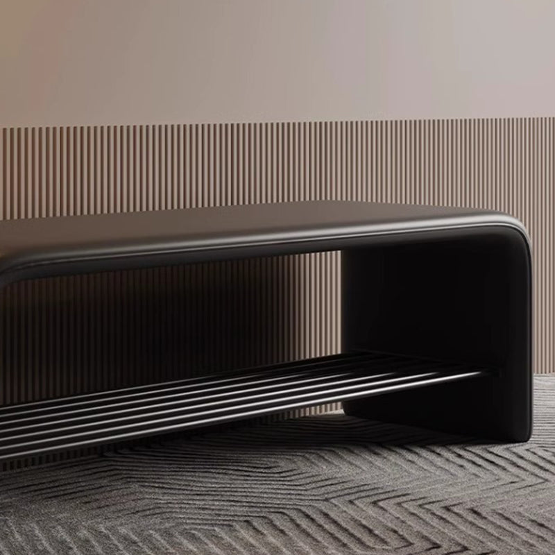 Modern Simplicity Rectangular Shoe Shelf Bench Storage for Entryway