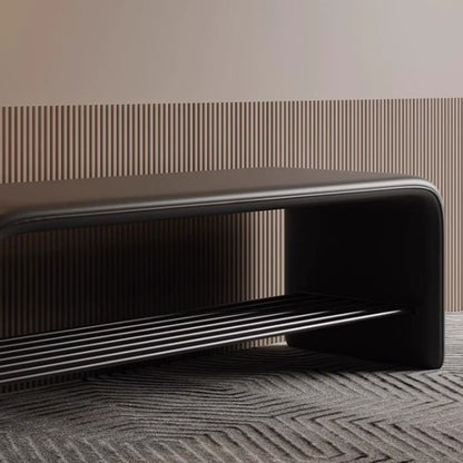 Modern Simplicity Rectangular Shoe Shelf Bench Storage for Entryway