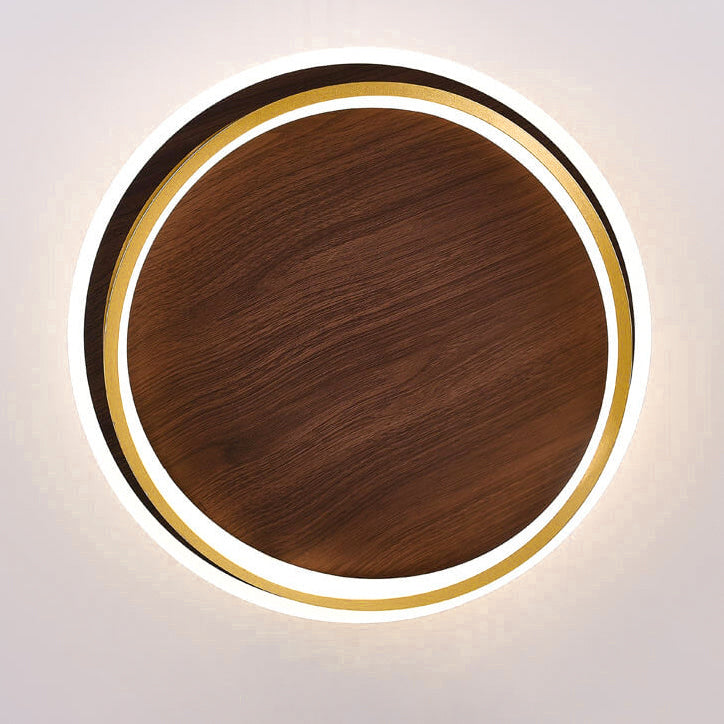 Nordic Minimalist Flush Mount Ceiling Light | Wood Ring