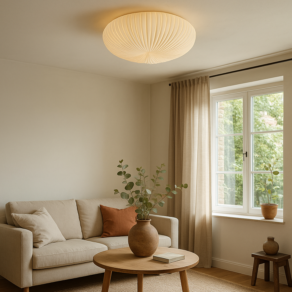 Ceiling Light | Pleated Flush Mount Soft Ambient Lighting For Bedroom Hallway Living Room