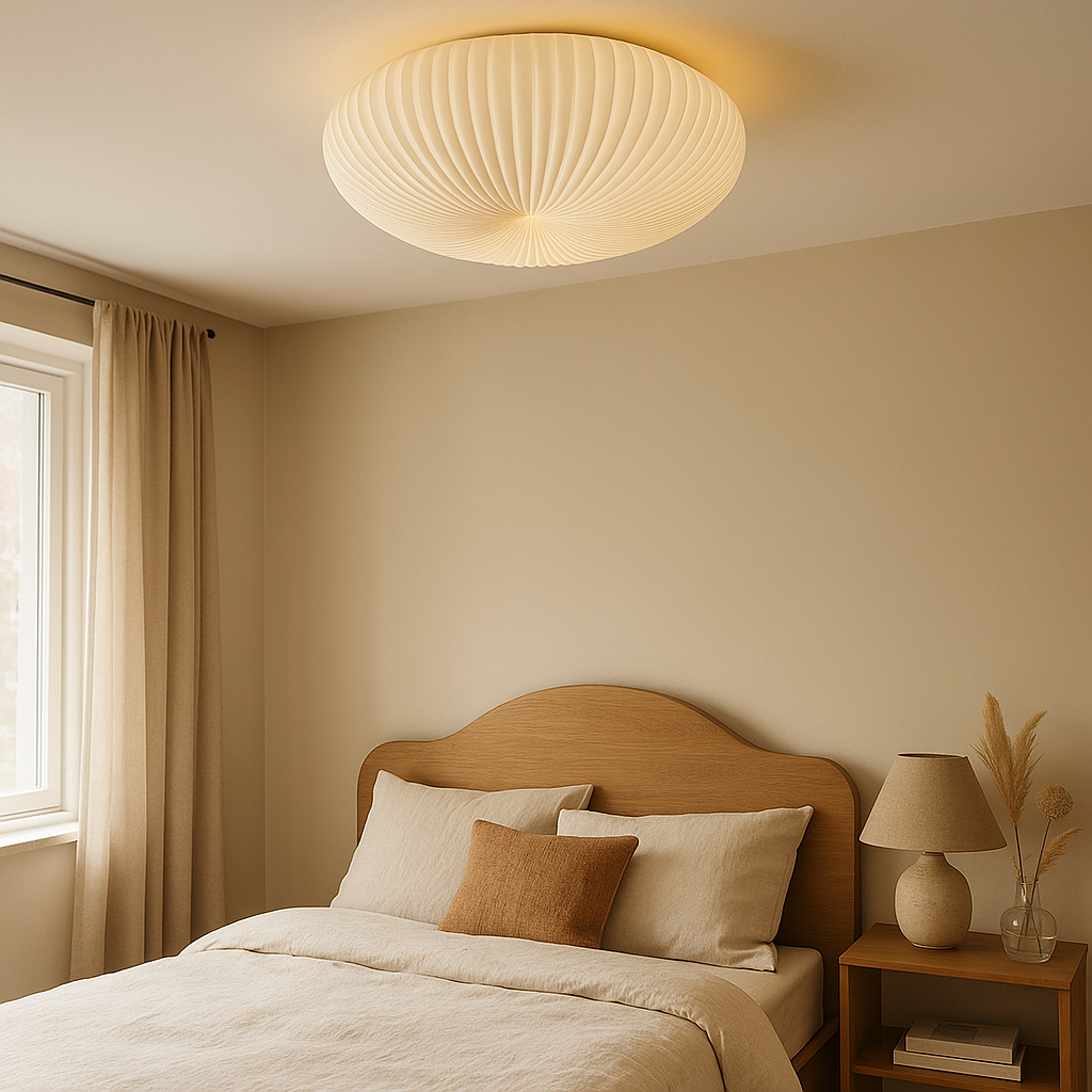 Ceiling Light | Pleated Flush Mount Soft Ambient Lighting For Bedroom Hallway Living Room