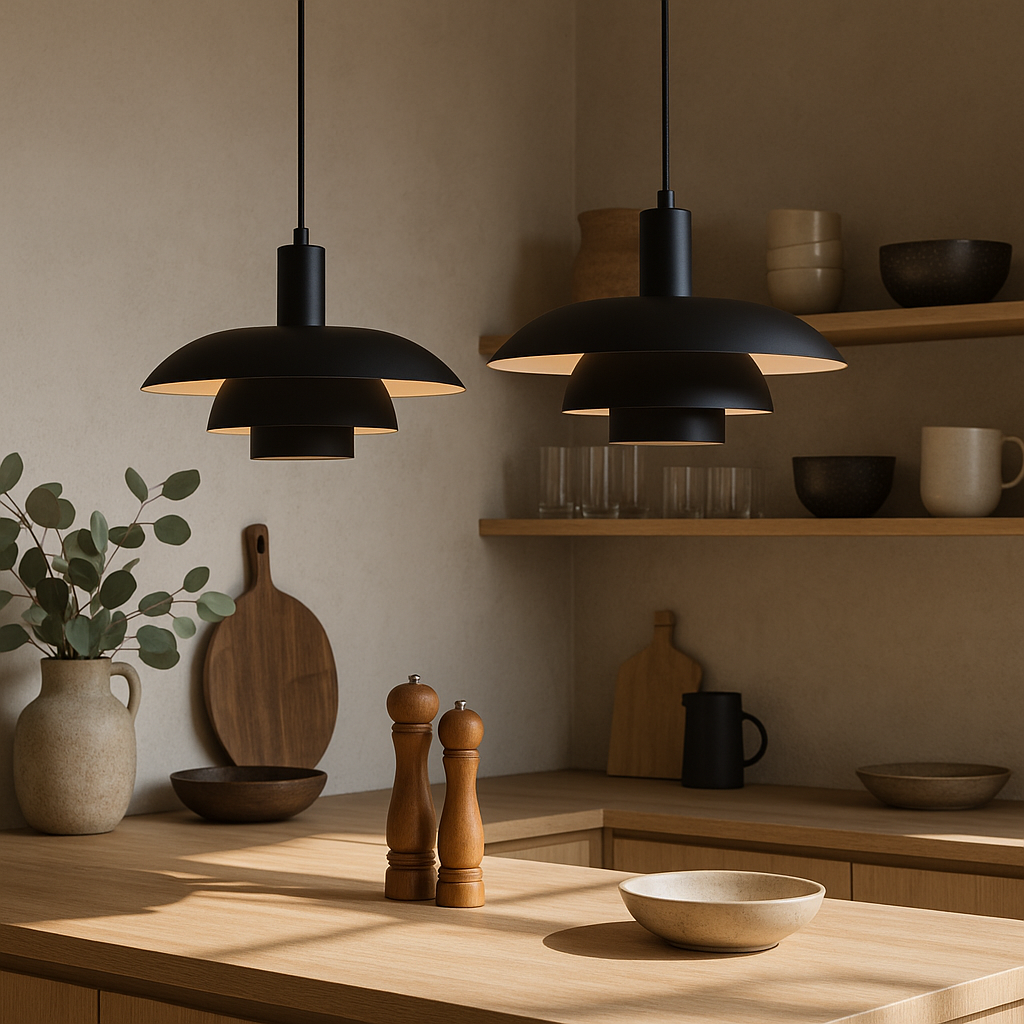 Pendant Light | Scandinavian Layered Shade For Dining Table Kitchen Island Living Room