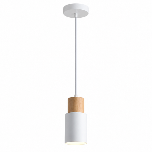 Suspension nordique cylindrique simple à LED couleur macaron