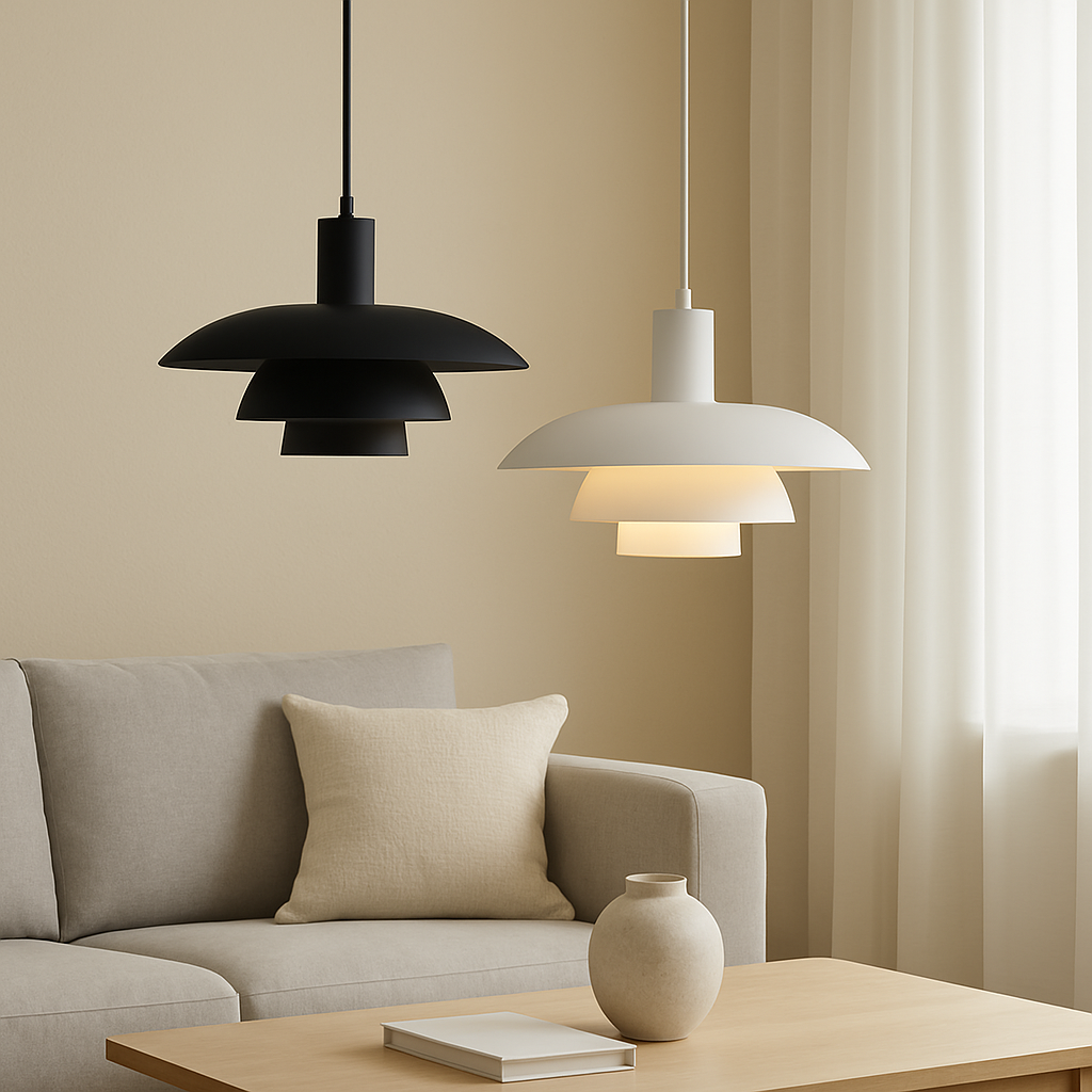 Pendant Light | Scandinavian Layered Shade For Dining Table Kitchen Island Living Room