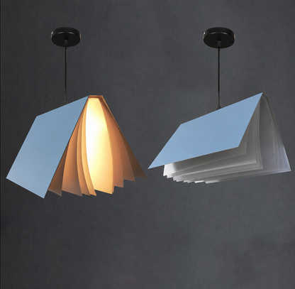 Suspension avec abat-jour en forme de livre volant