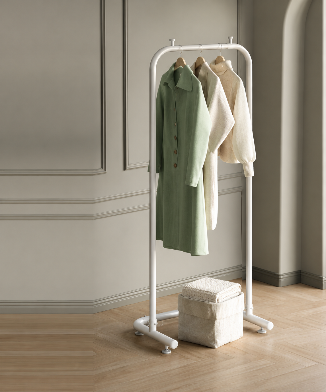 Scandinavian Stainless Steel Hall Tree Arched Frame