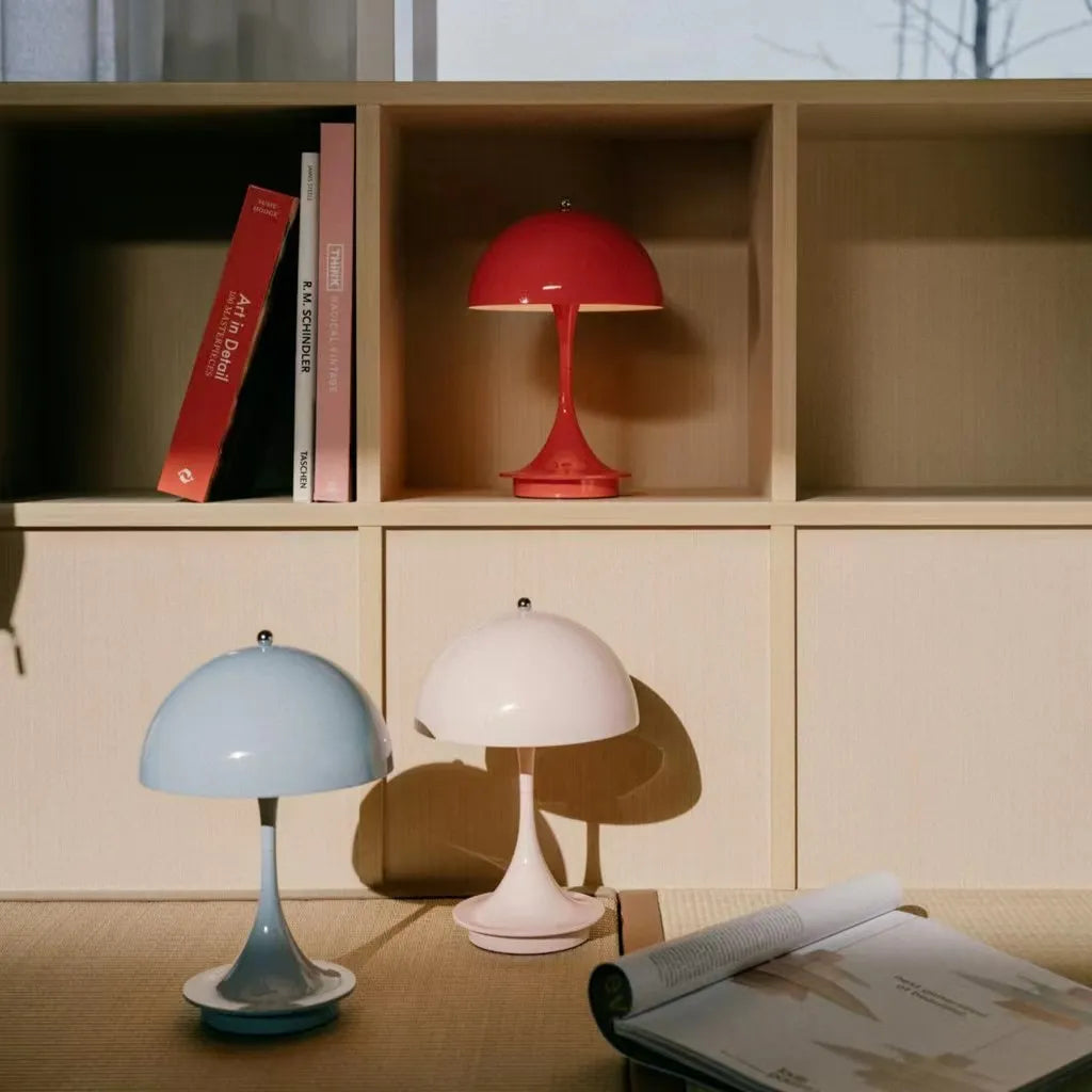 Cordless Mushroom Table Lamp | Rechargeable Portable Lighting