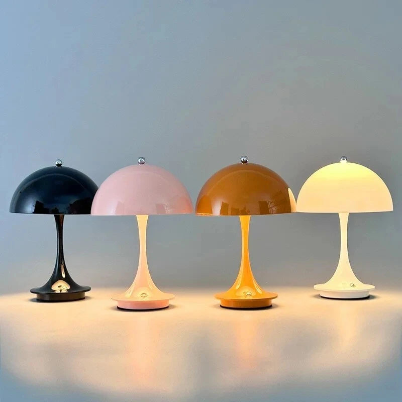 Cordless Mushroom Table Lamp | Rechargeable Portable Lighting