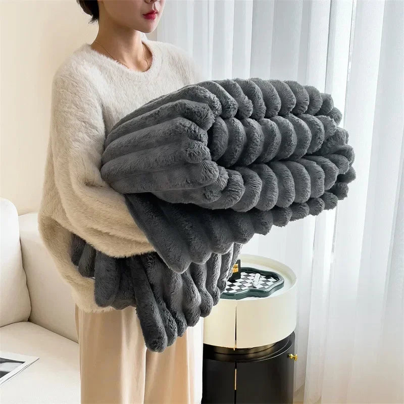 Thick Plush Throw Blanket | Ultra Soft Warm Cozy For Sofa And Bed