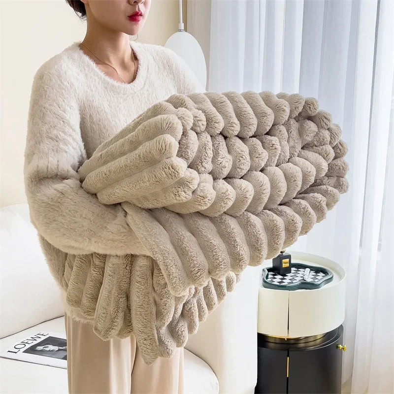 Thick Plush Throw Blanket | Ultra Soft Warm Cozy For Sofa And Bed