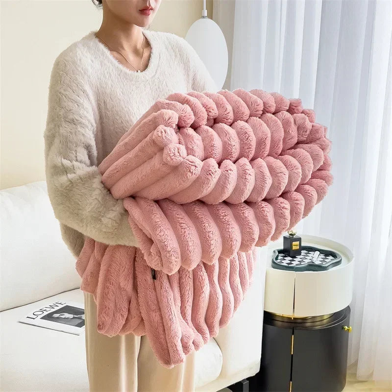 Thick Plush Throw Blanket | Ultra Soft Warm Cozy For Sofa And Bed