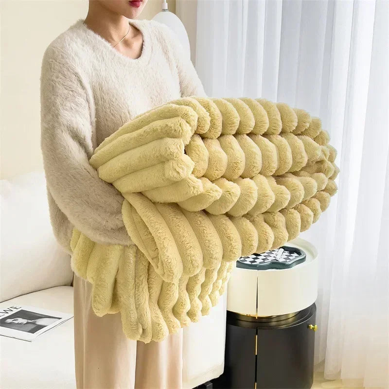 Thick Plush Throw Blanket | Ultra Soft Warm Cozy For Sofa And Bed
