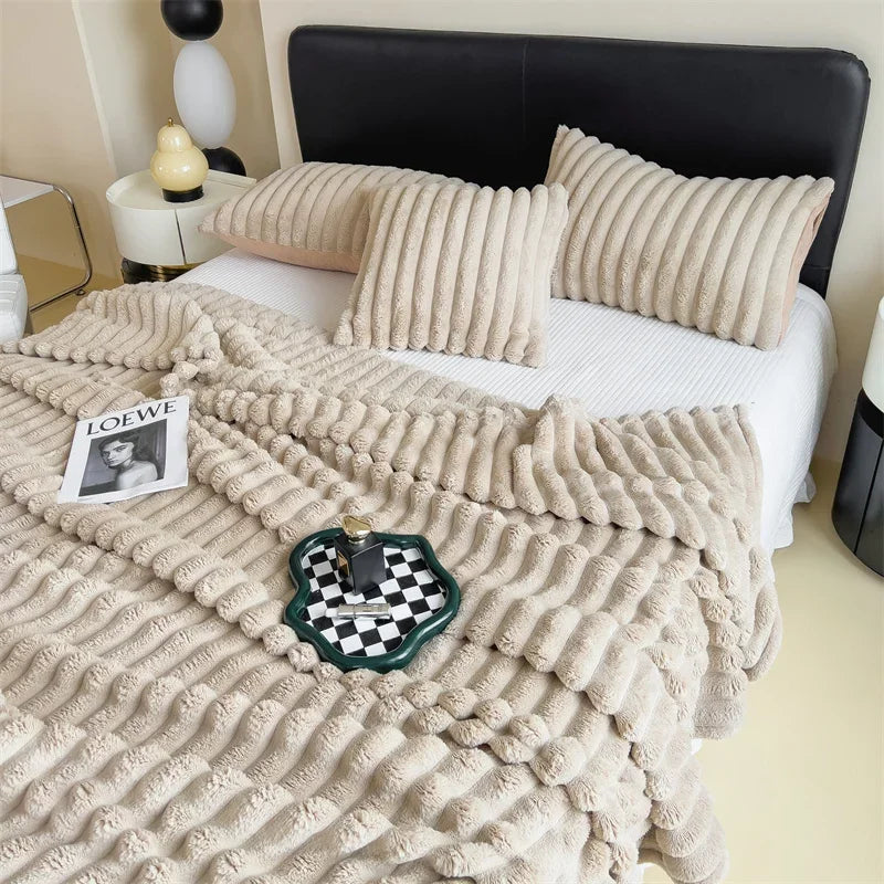 Thick Plush Throw Blanket | Ultra Soft Warm Cozy For Sofa And Bed