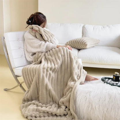 Thick Plush Throw Blanket | Ultra Soft Warm Cozy For Sofa And Bed