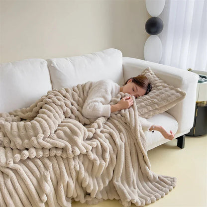 Thick Plush Throw Blanket | Ultra Soft Warm Cozy For Sofa And Bed