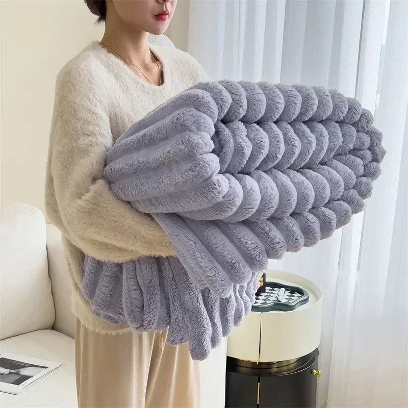 Thick Plush Throw Blanket | Ultra Soft Warm Cozy For Sofa And Bed