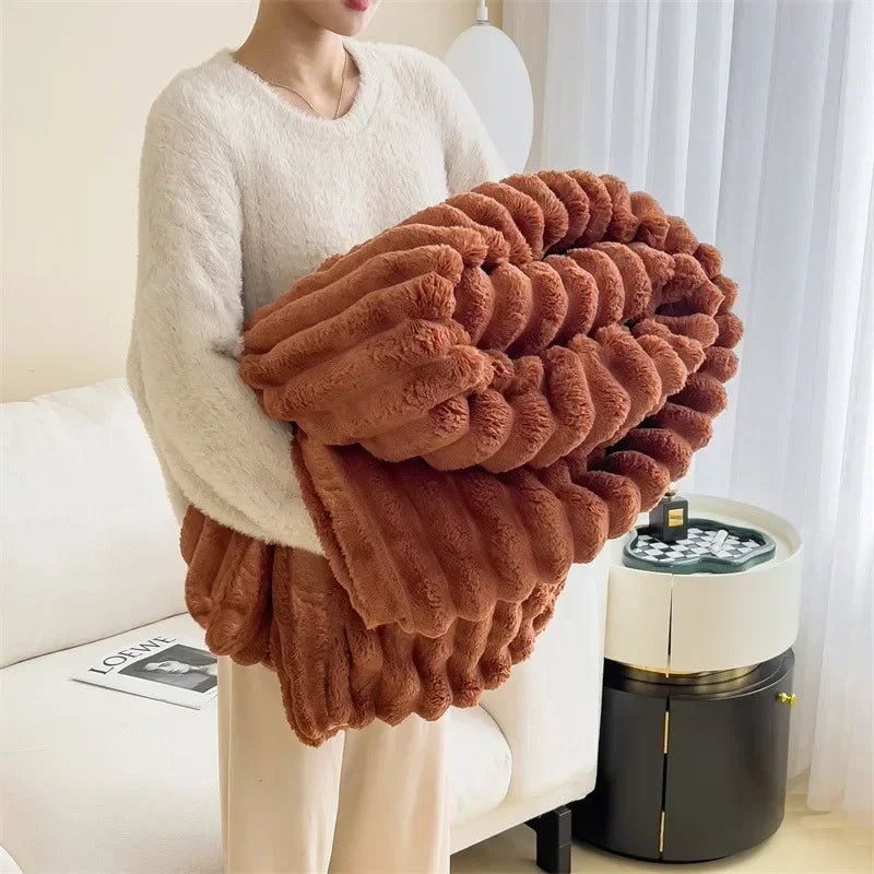 Thick Plush Throw Blanket | Ultra Soft Warm Cozy For Sofa And Bed