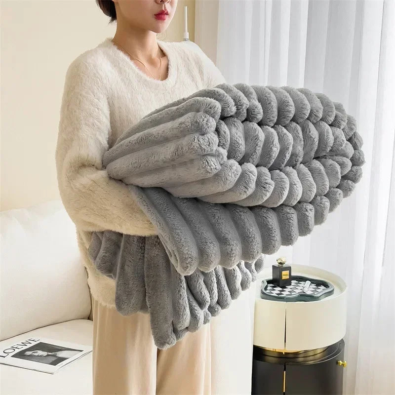 Thick Plush Throw Blanket | Ultra Soft Warm Cozy For Sofa And Bed