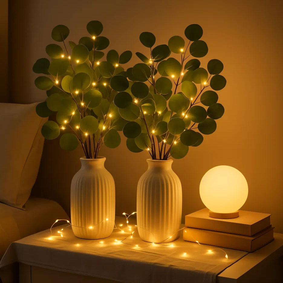 Eucalyptus Branch Fairy Lights | Battery Powered