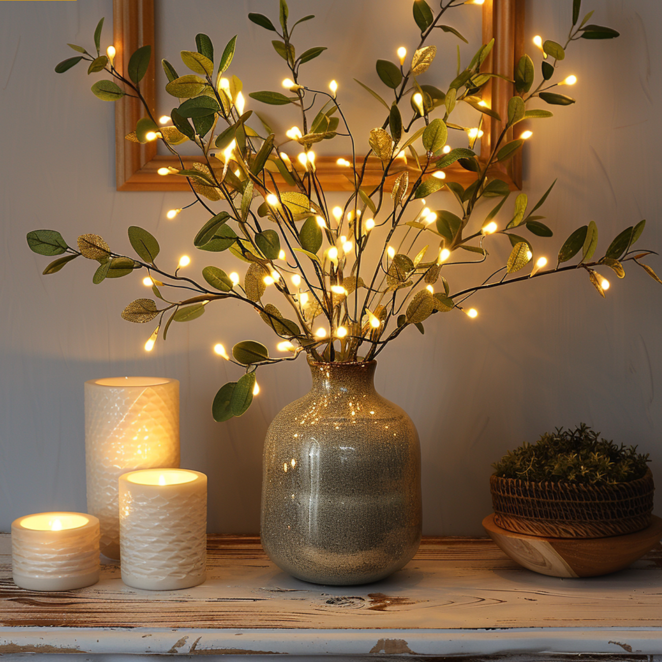 Eucalyptus Branch Fairy Lights | Battery Powered