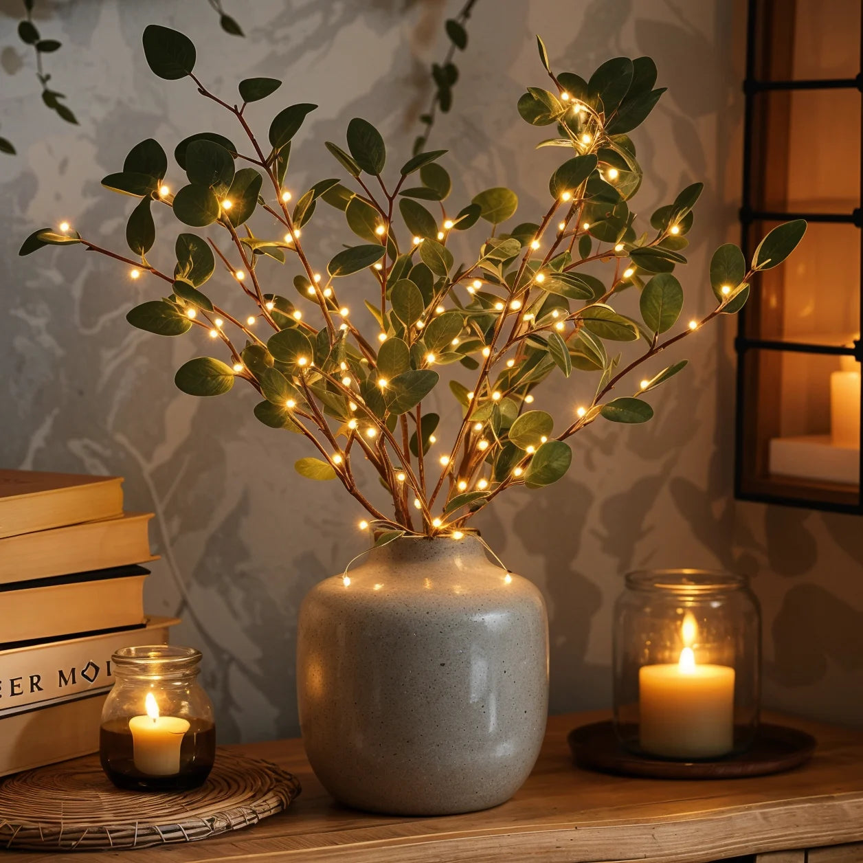 Eucalyptus Branch Fairy Lights | Battery Powered