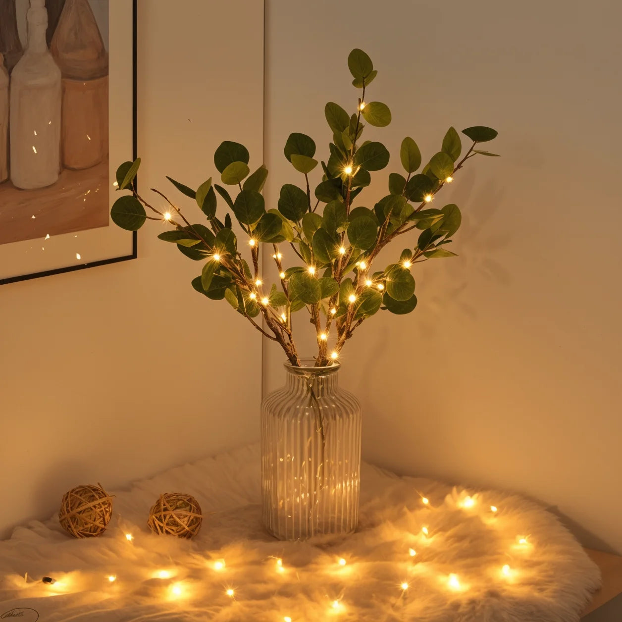 Eucalyptus Branch Fairy Lights | Battery Powered