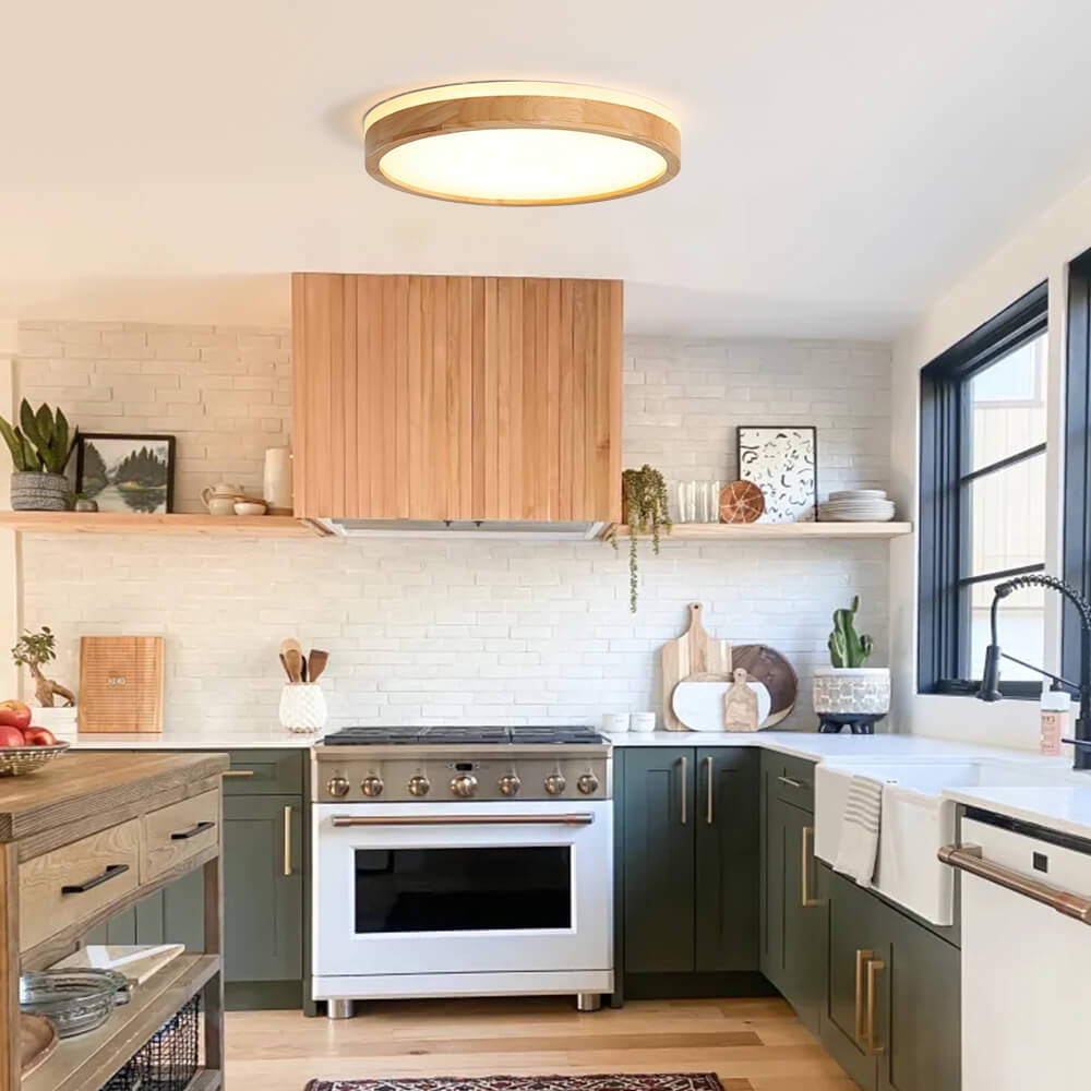 Round Ceiling Light | Scandinavian Flush Mount For Kitchen Living Room Dining