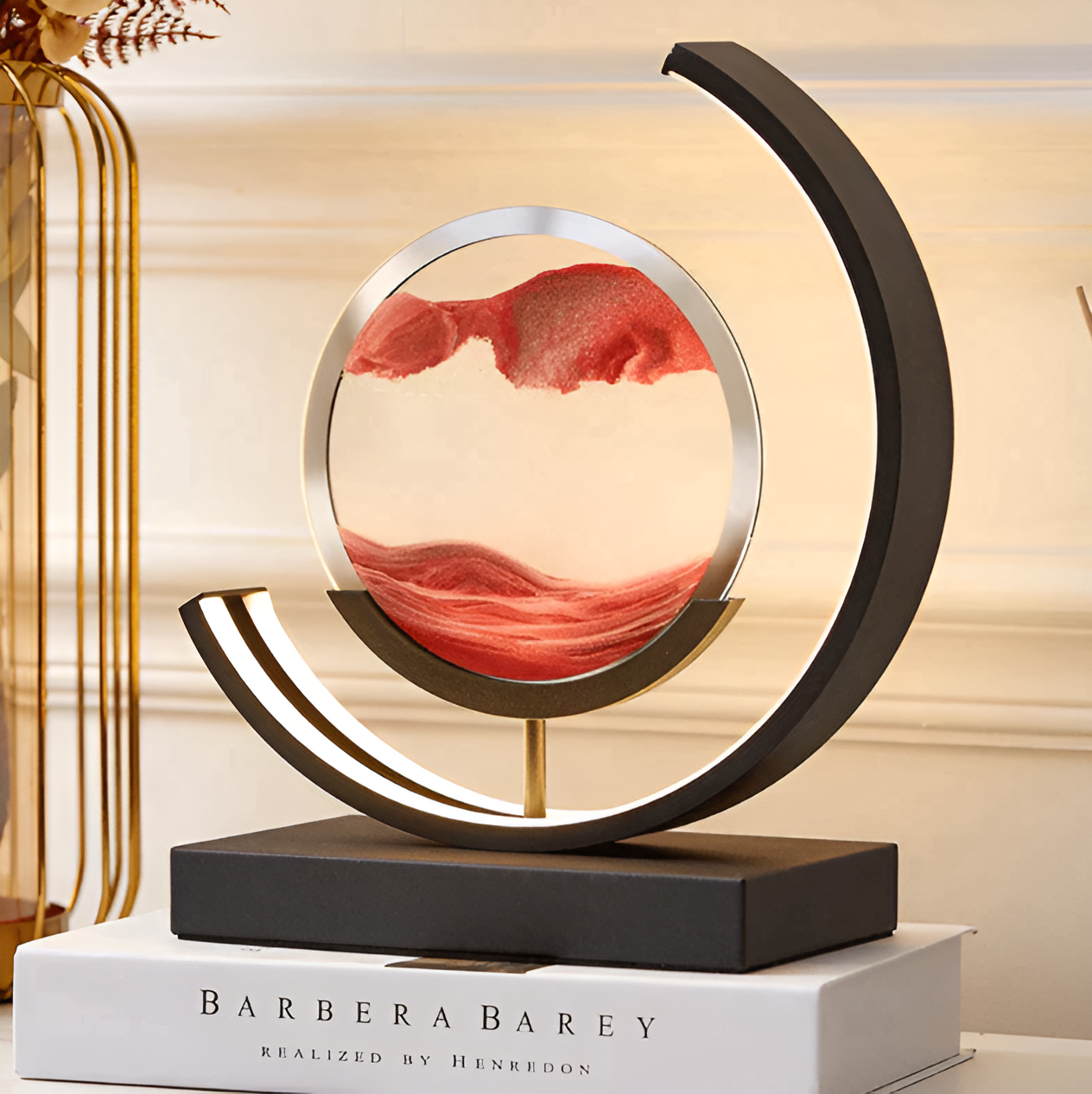 Rechargeable Sand Art Table Lamp | Dimmable Ambient Light