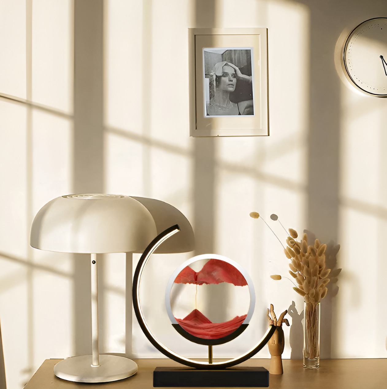 Rechargeable Sand Art Table Lamp | Dimmable Ambient Light