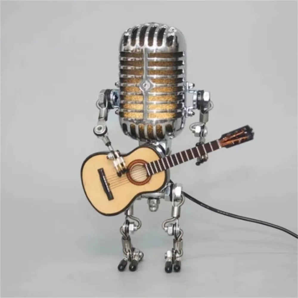 Microphone Guitar Table Lamp | Dimmable Bedside Light