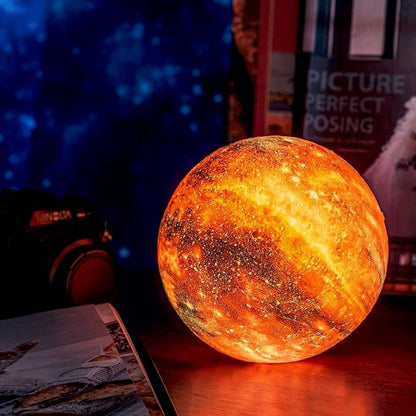 3D Galaxy Moon Lamp | Rechargeable LED Night Light With Remote 16 Colours