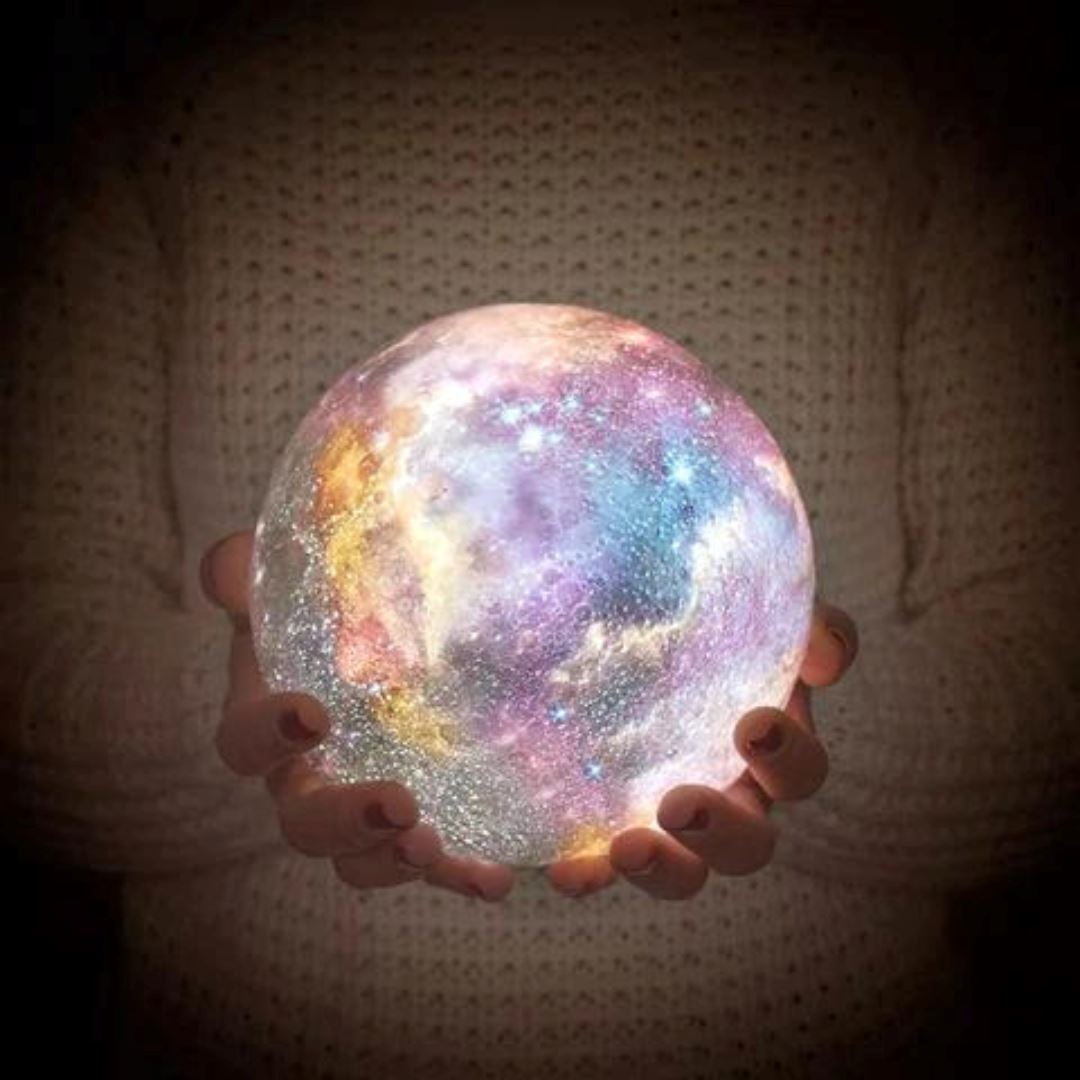 3D Galaxy Moon Lamp | Rechargeable LED Night Light With Remote 16 Colours