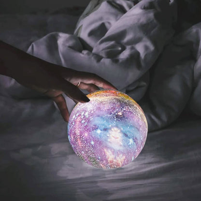 3D Galaxy Moon Lamp | Rechargeable LED Night Light With Remote 16 Colours