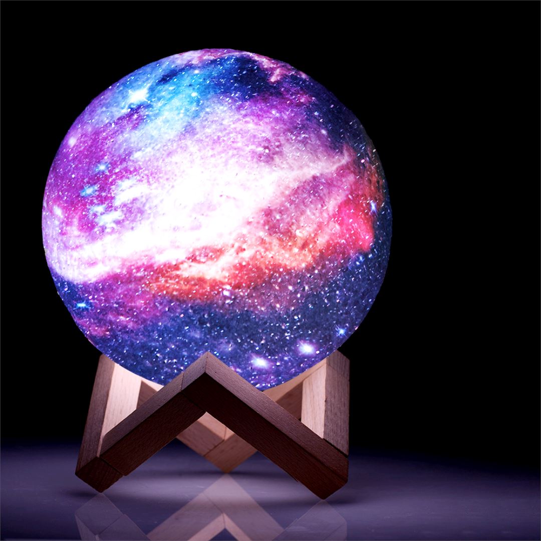 3D Galaxy Moon Lamp | Rechargeable LED Night Light With Remote 16 Colours