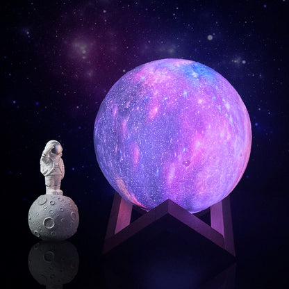 3D Galaxy Moon Lamp | Rechargeable LED Night Light With Remote 16 Colours