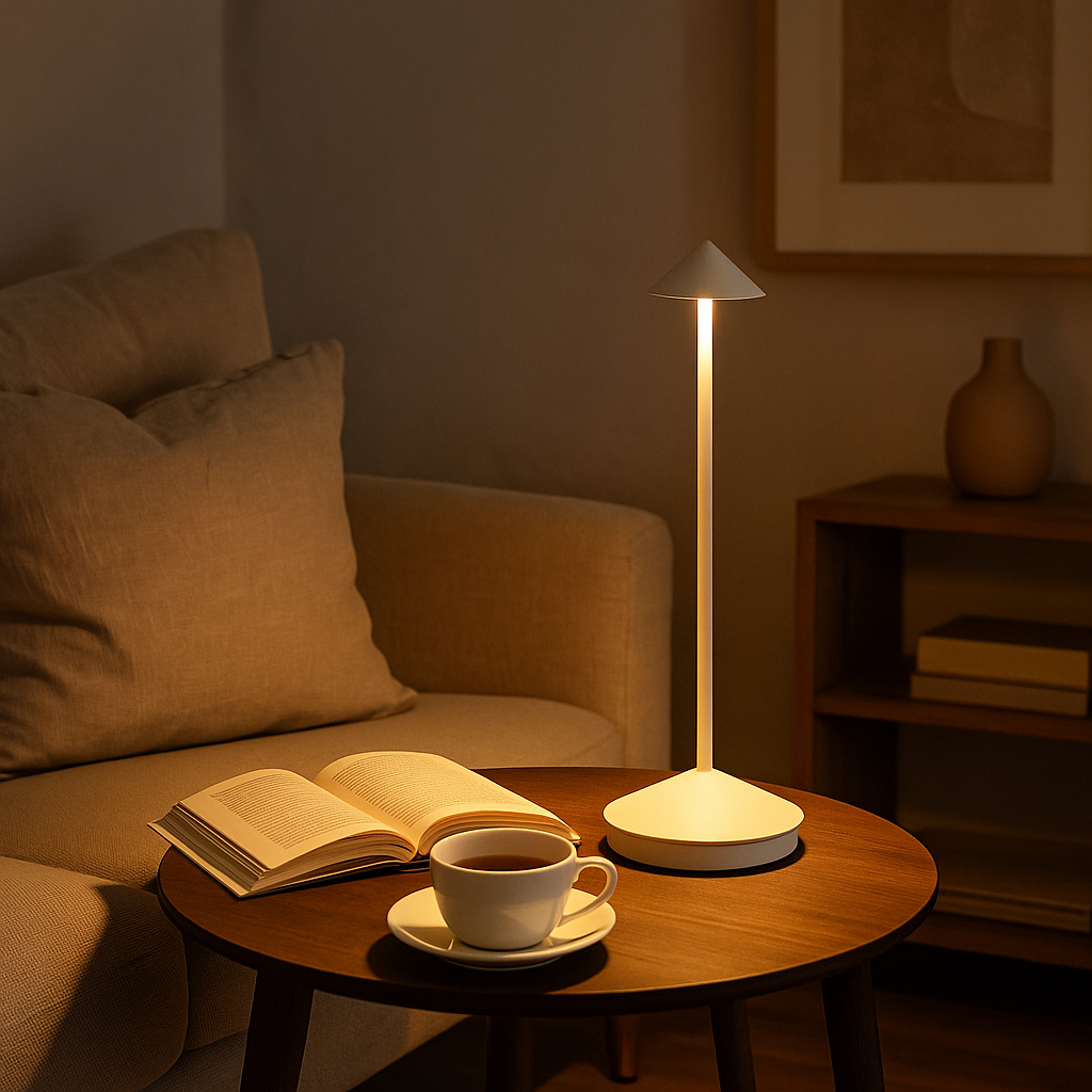 Rechargeable Cordless Table Lamp | Dimmable Touch Light For Indoor And Outdoor - White