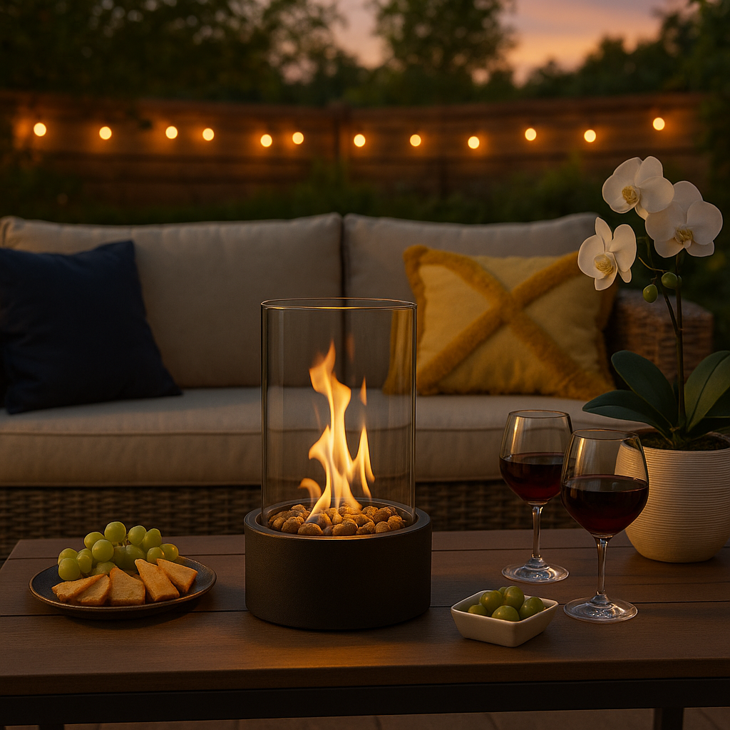 Bio Ethanol Tabletop Fire Pit | Indoor Outdoor Smokeless Portable Fireplace Lantern