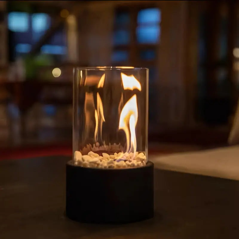 Bio Ethanol Tabletop Fire Pit | Indoor Outdoor Smokeless Portable Fireplace Lantern