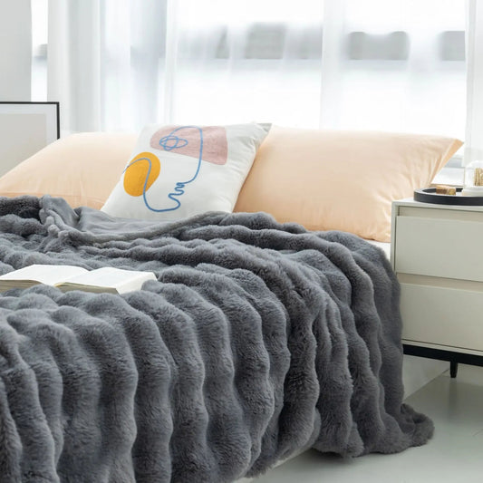 Fluffy Throw Blanket | Super Soft Warm Cozy For Bed And Sofa