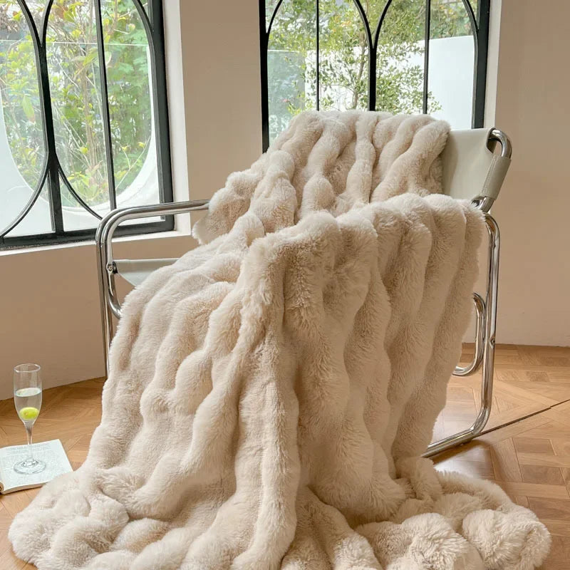 Fluffy Throw Blanket | Super Soft Warm Cozy For Bed And Sofa