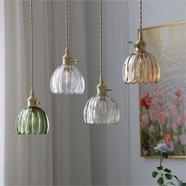 Vintage Scalloped Shade Pendant Light | Dining Room Bedroom Café Lighting
