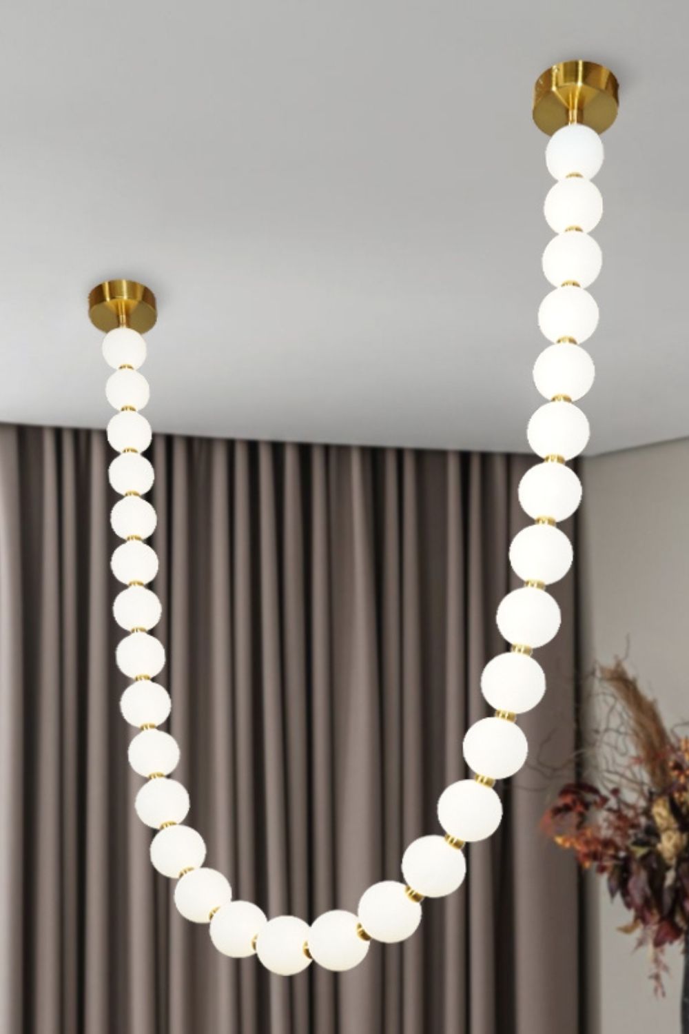 Beaded Chain Chandelier Statement Lighting