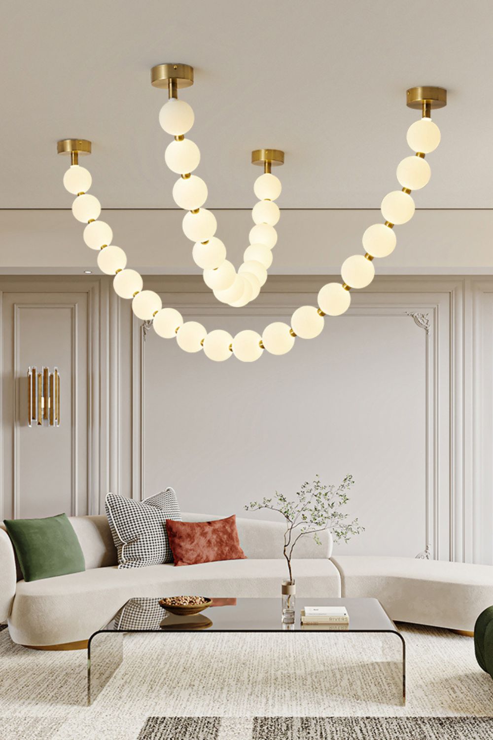 Beaded Chain Chandelier Statement Lighting