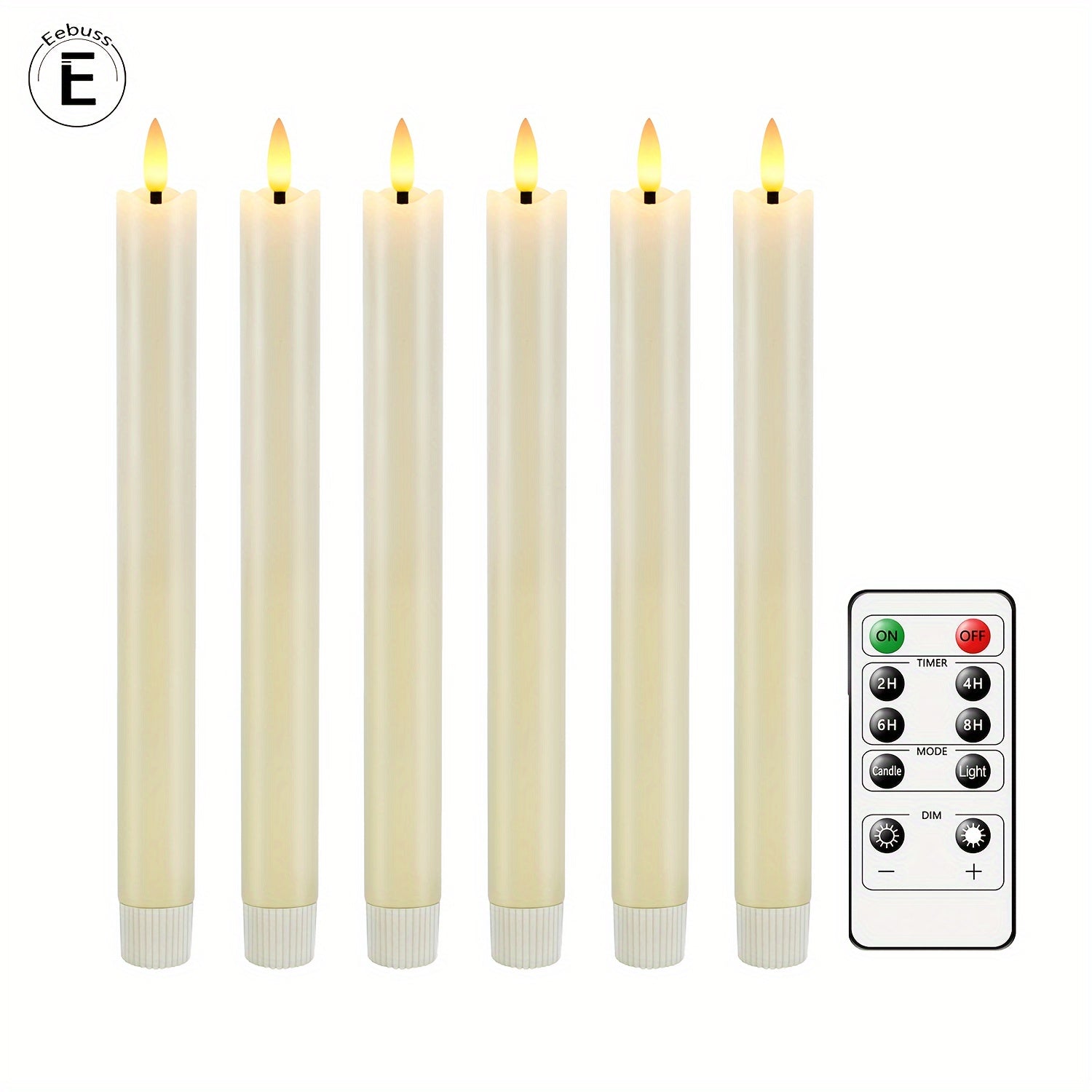 Remote Control Taper Candles | Flameless Flickering With Timer