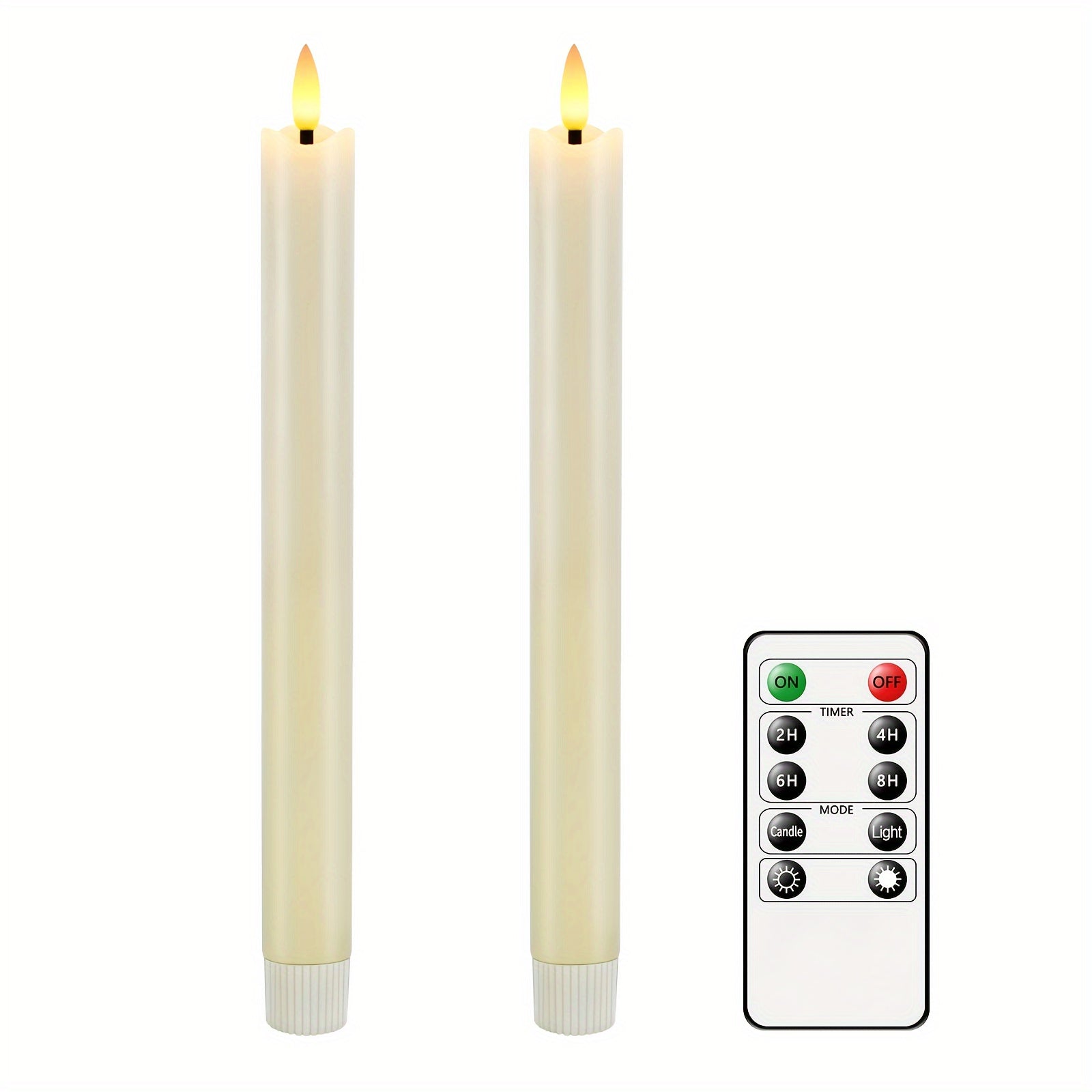 Remote Control Taper Candles | Flameless Flickering With Timer