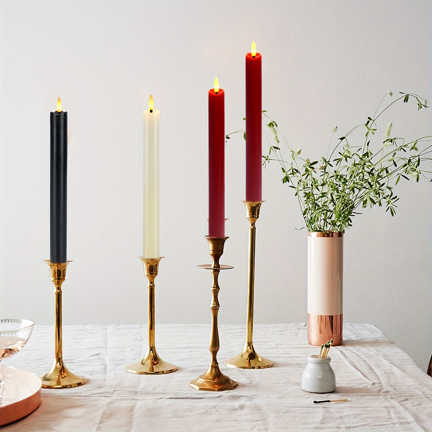 Remote Control Taper Candles | Flameless Flickering With Timer
