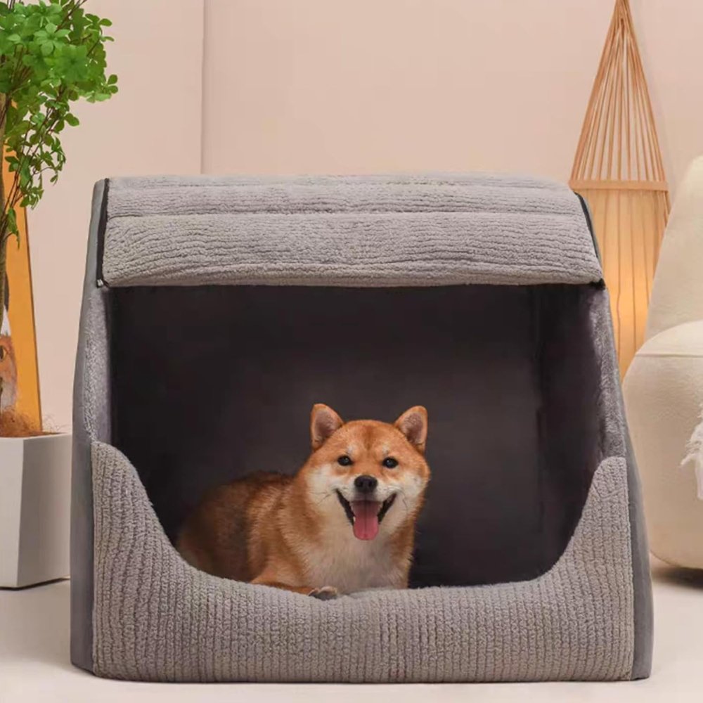 Covered Dog Bed | Cosy Enclosed Den for Medium and Large Dogs